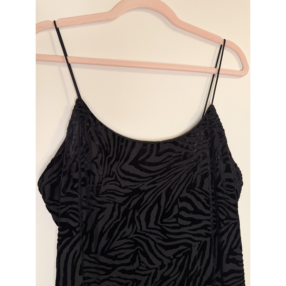 Wild Fable Black Zebra Velvet Burnout Slip Dress Sz Large